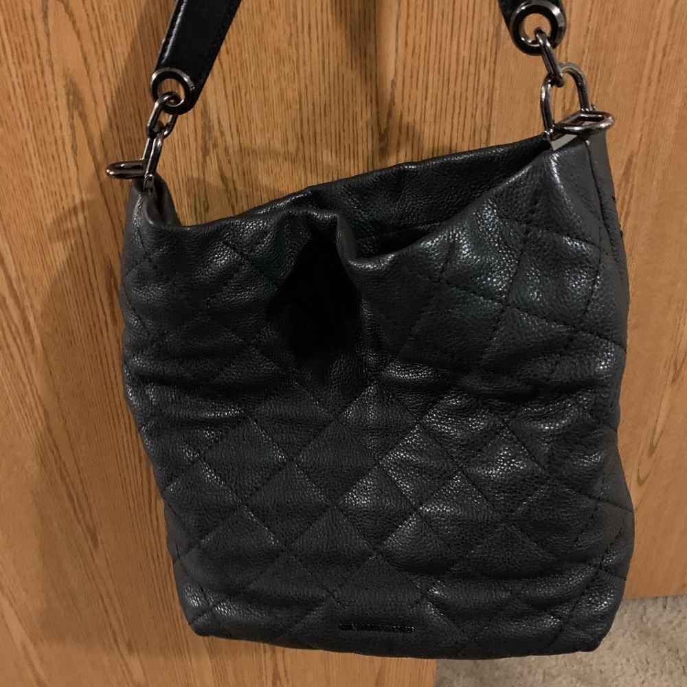 Michael kors black leather quilted purse